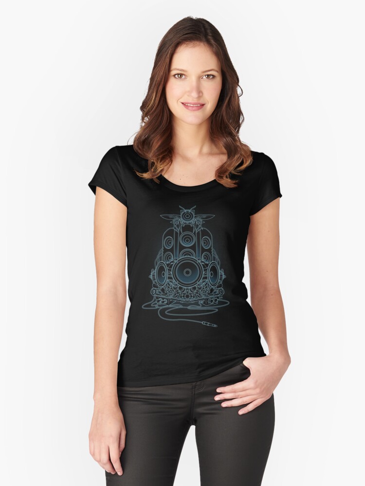 Thumbnail 1 of 3, Fitted Scoop T-Shirt, AudioHIve - Electric designed and sold by Resisto.