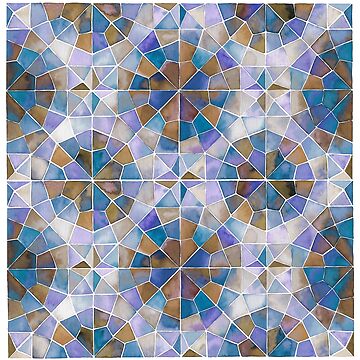 Artwork thumbnail, Islamic Geometry in Watercolor blue by GinColorist