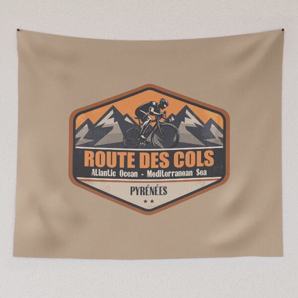 Item preview, Route des Cols Pyrenees Cycling Mountain Design designed and sold by CynthiaGraphics.