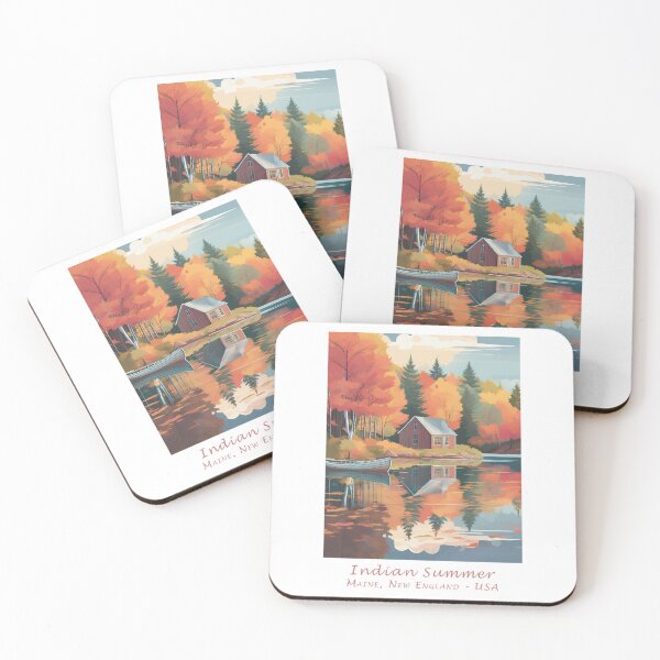 Item preview, Indian Summer in Maine - Vintage Autumn Travel Poster in Retro Style designed and sold by pod24.