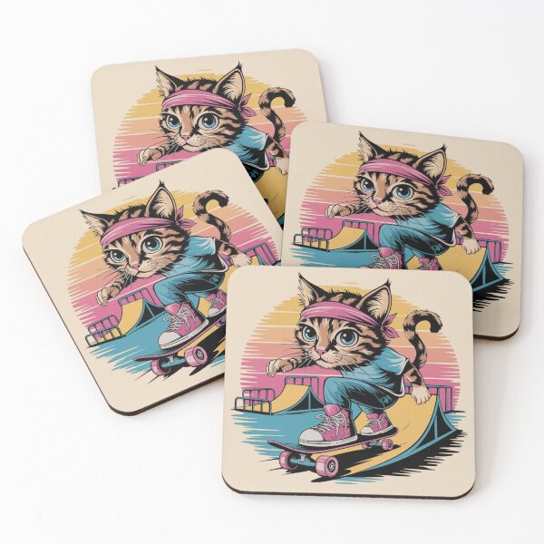 Item preview, 80's style skater cat  designed and sold by BooWearBer.