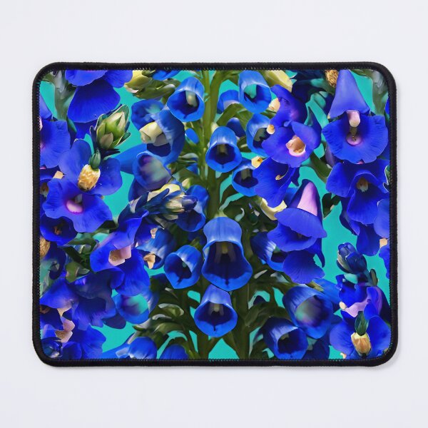 Item preview, A vibrant geometric pattern using deep blue Foxglove flowers designed and sold by Tchoice.