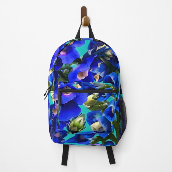 Item preview, A vibrant geometric pattern using deep blue Foxglove flowers designed and sold by Tchoice.