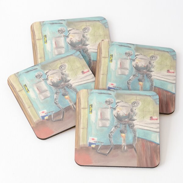Item preview, Codsworth in an oil pastel kitchen Fallout 4 designed and sold by Unlockeverydoor.