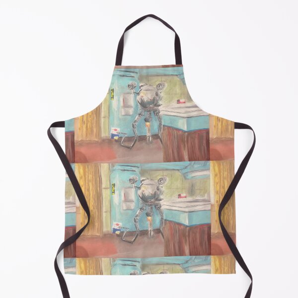 Item preview, Codsworth in an oil pastel kitchen Fallout 4 designed and sold by Unlockeverydoor.
