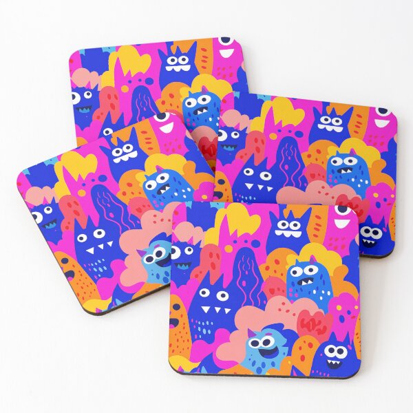 Item preview, A vibrant cartoon pattern featuring friendly monster designed and sold by shafranietz.
