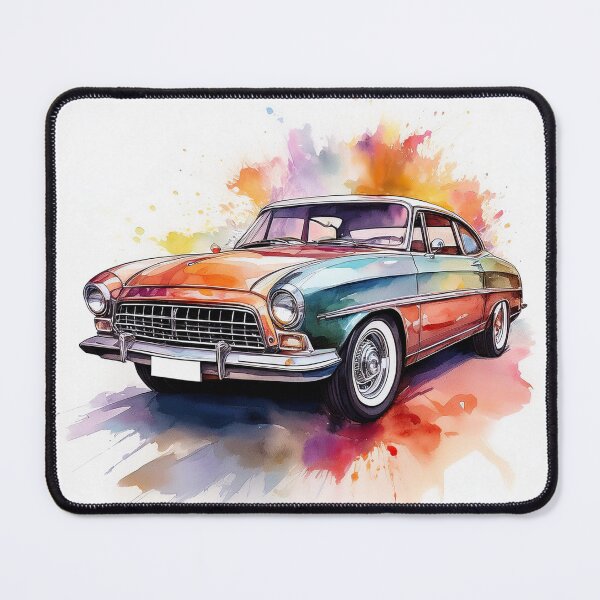 Item preview, Retro Classic Car in Vibrant Watercolour Art designed and sold by RaiyaTees.