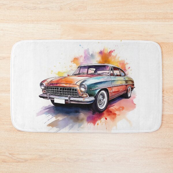 Item preview, Retro Classic Car in Vibrant Watercolour Art designed and sold by RaiyaTees.