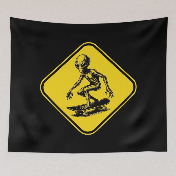 Item preview, Alien Skater Road Sign designed and sold by roswellboutique.