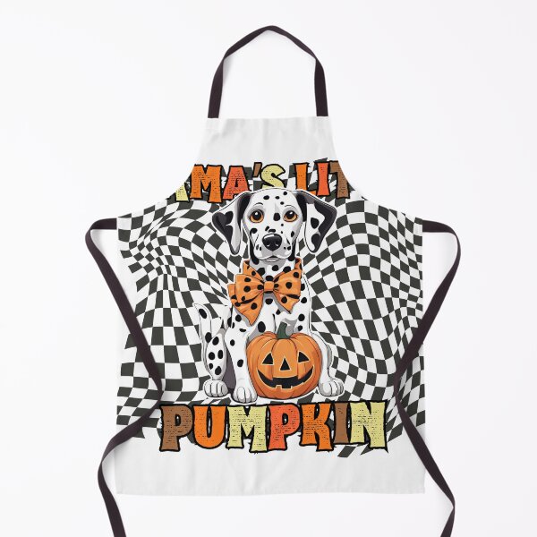 Item preview, "Mama's Little Pumpkin" - Dalmatian in Halloween Pumpkin with Checkered Background designed and sold by GoodyPaws.