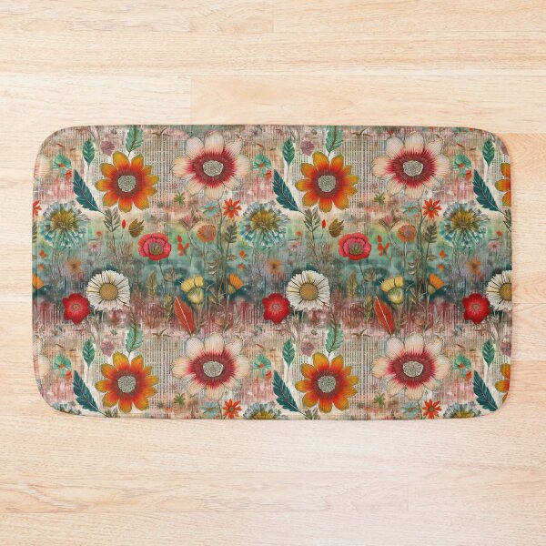 Item preview, Retro Hippie: Red Flower Garden designed and sold by J Marielle Designs.
