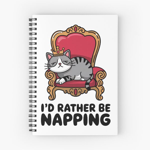 Item preview, I'd Rather Be Napping King Cat on Throne designed and sold by MonkiFlipp.