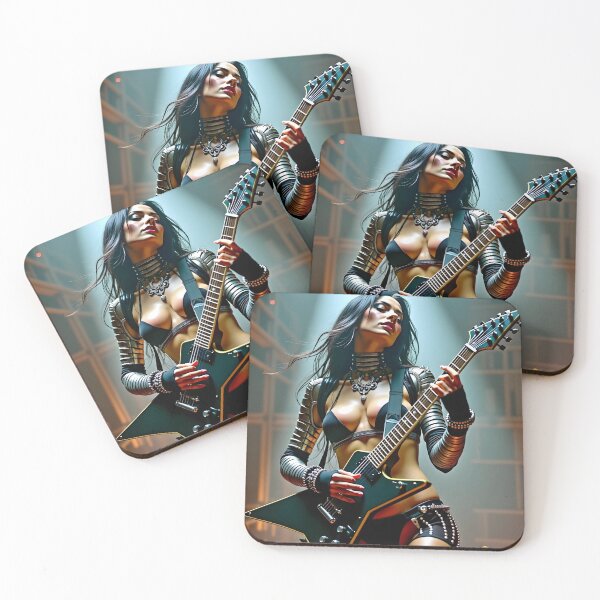 Item preview, Cyberpunk girl playing guitar designed and sold by Planet Utoppia.