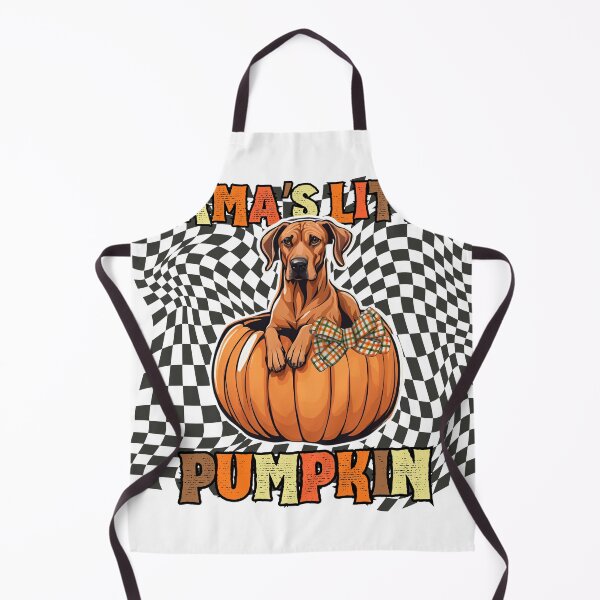 Item preview, "Mama's Little Pumpkin" - Rhodesian Ridgeback in Halloween Pumpkin with Checkered Background designed and sold by GoodyPaws.