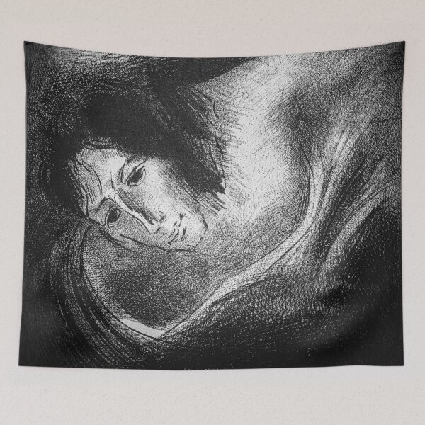 Item preview, And the Devil That Deceived Them Was Cast Into the Lake of Fire and Brimstone, Where the Beast and the False Prophet Are (1899) by Odilon Redon designed and sold by BossyCatHome.