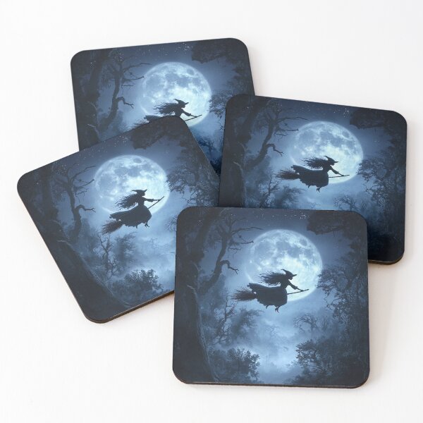 Item preview,  Witch on a Broomstick: A Midnight Flight. designed and sold by Ice Diamond Designs.