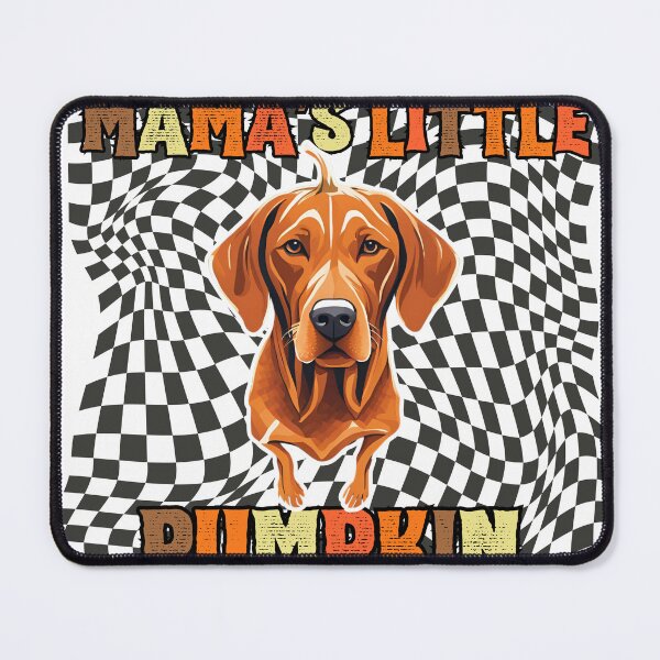 Item preview, "Mama's Little Pumpkin" - Vizsla in Halloween Pumpkin with Checkered Background designed and sold by GoodyPaws.