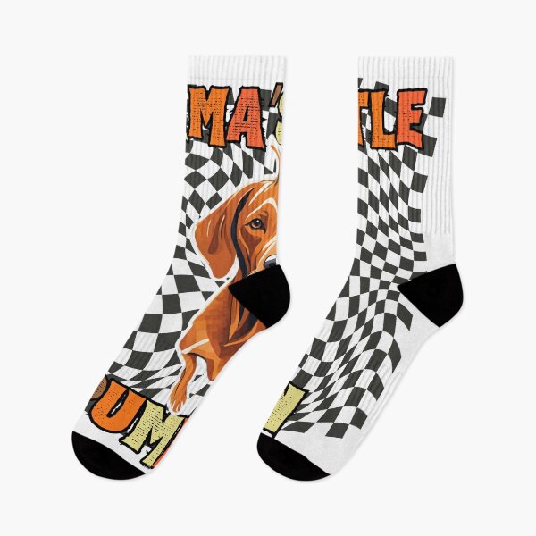 Item preview, "Mama's Little Pumpkin" - Vizsla in Halloween Pumpkin with Checkered Background designed and sold by GoodyPaws.