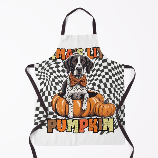 Item preview, "Mama's Little Pumpkin" - German Shorthaired Pointer in Halloween Pumpkin with Checkered Background designed and sold by GoodyPaws.
