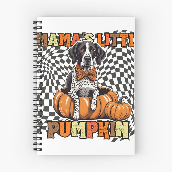 Item preview, "Mama's Little Pumpkin" - German Shorthaired Pointer in Halloween Pumpkin with Checkered Background designed and sold by GoodyPaws.