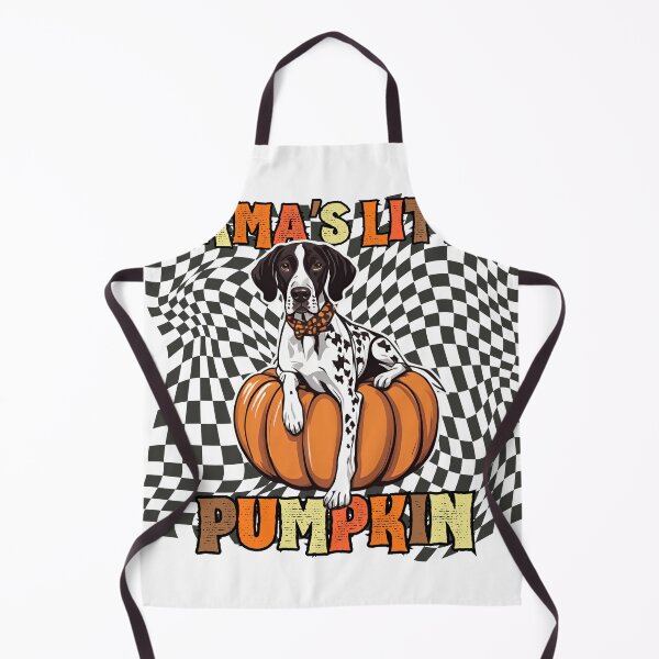 Item preview, "Mama's Little Pumpkin" - German Shorthaired Pointer in Halloween Pumpkin with Checkered Background designed and sold by GoodyPaws.