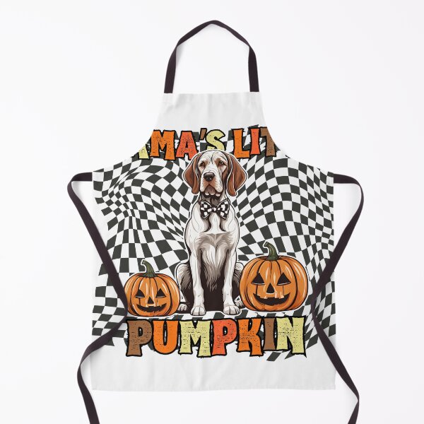 Item preview, "Mama's Little Pumpkin" - English Pointer in Halloween Pumpkin with Checkered Background designed and sold by GoodyPaws.