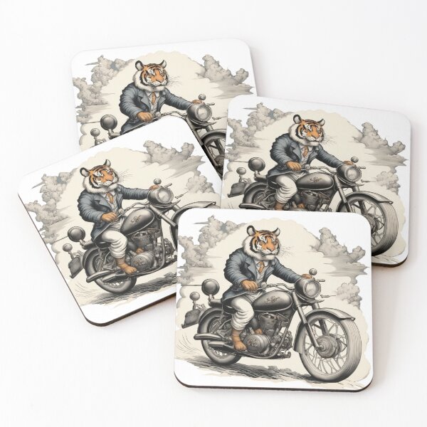 Item preview, Tiger in a suit on a motorcycle designed and sold by Holy Coast Threads (Formerly ChristianFlower).
