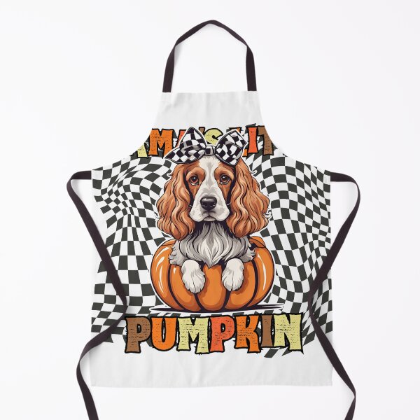 Item preview, "Mama's Little Pumpkin" - American Cocker Spaniel in Halloween Pumpkin with Checkered Background designed and sold by GoodyPaws.