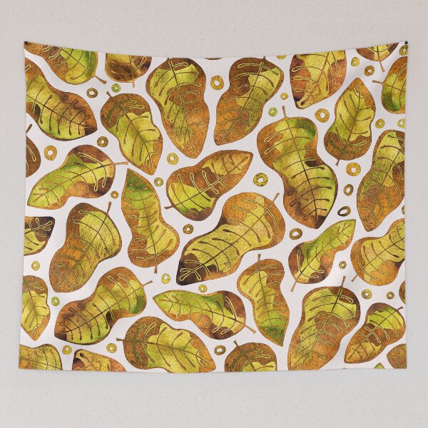 Item preview, Golden Watercolor Tropical Leaves Pattern designed and sold by schorrnuff.