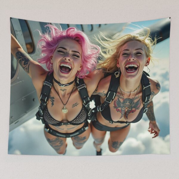 Item preview, Euphoric girls skydiving designed and sold by Planet Utoppia.