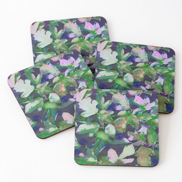 Item preview, PINK, BLUE VIOLET AND GREEN FALL COLOURED LEAVES designed and sold by Most1234.