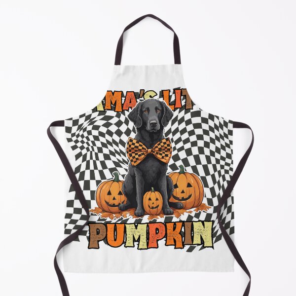Item preview, "Mama's Little Pumpkin" - Curly Coated Retriever in Halloween Pumpkin with Checkered Background designed and sold by GoodyPaws.