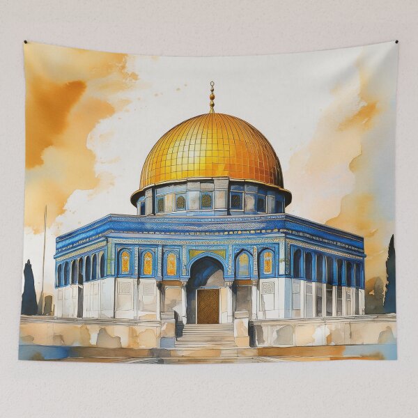 Item preview, Dome of the Rock in Watercolour Illustration designed and sold by RaiyaTees.