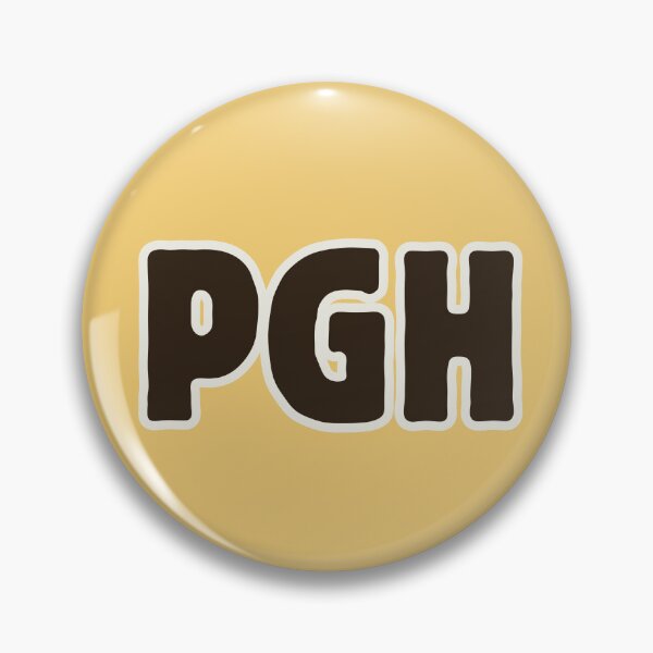 Item preview, PGH (block typeface) in gold outline minimalist designed and sold by DesignCollectiv.