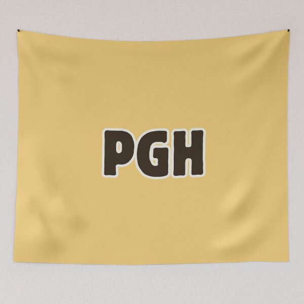 Item preview, PGH (block typeface) in gold outline minimalist designed and sold by DesignCollectiv.