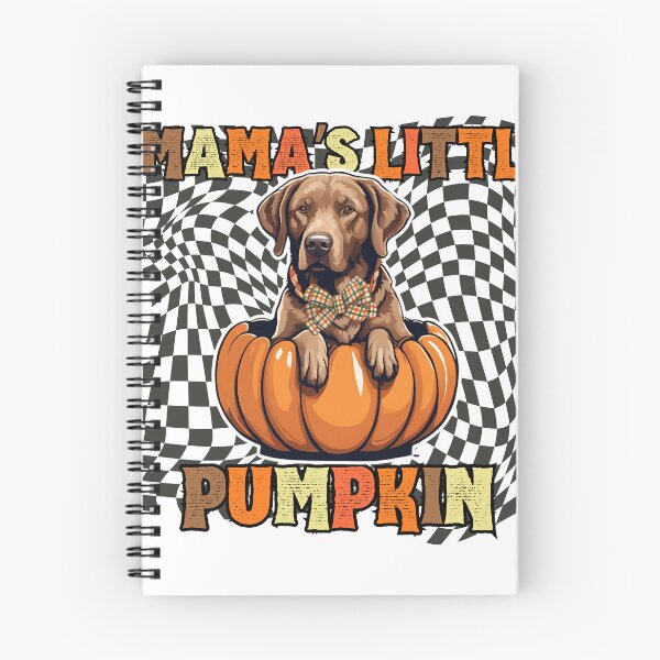 Item preview, "Mama's Little Pumpkin" - Chesapeake Bay Retriever in Halloween Pumpkin with Checkered Background designed and sold by GoodyPaws.