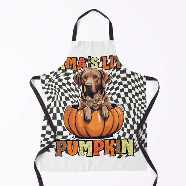 Item preview, "Mama's Little Pumpkin" - Chesapeake Bay Retriever in Halloween Pumpkin with Checkered Background designed and sold by GoodyPaws.