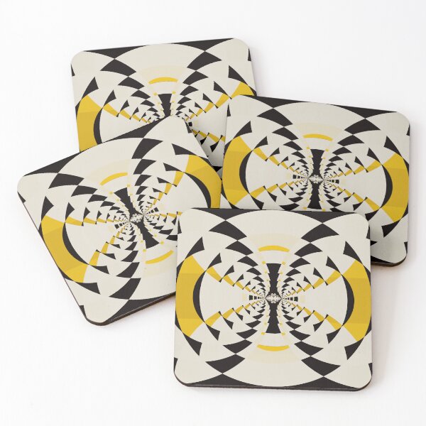 Item preview, Yellow Hypnotic Optical Circles Geometric Pattern  designed and sold by Dianne Mead.