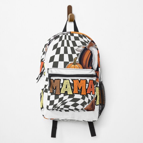 Item preview, "Mama's Little Pumpkin" - Kooikerhondje in Halloween Pumpkin with Checkered Background designed and sold by GoodyPaws.