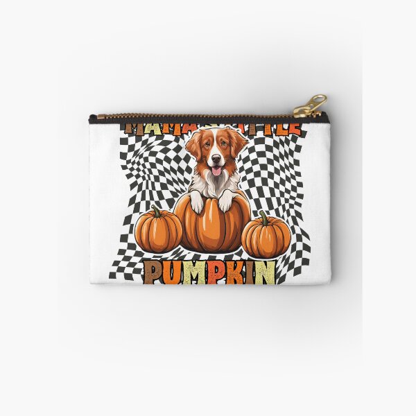 Item preview, "Mama's Little Pumpkin" - Nova Scotia Duck Tolling Retriever in Halloween Pumpkin with Checkered Background designed and sold by GoodyPaws.