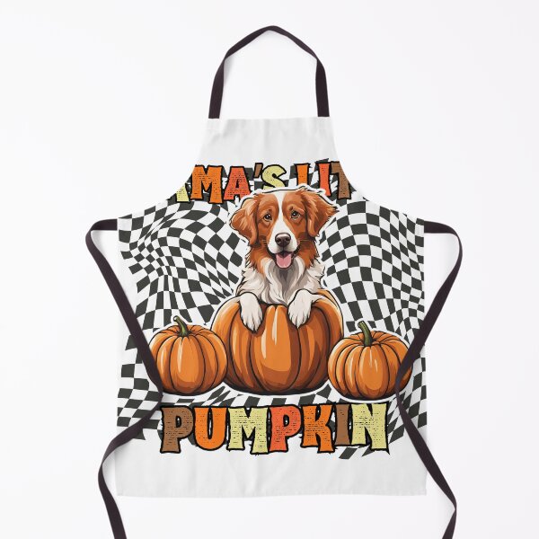 Item preview, "Mama's Little Pumpkin" - Nova Scotia Duck Tolling Retriever in Halloween Pumpkin with Checkered Background designed and sold by GoodyPaws.