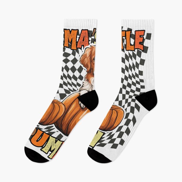 Item preview, "Mama's Little Pumpkin" - Nova Scotia Duck Tolling Retriever in Halloween Pumpkin with Checkered Background designed and sold by GoodyPaws.