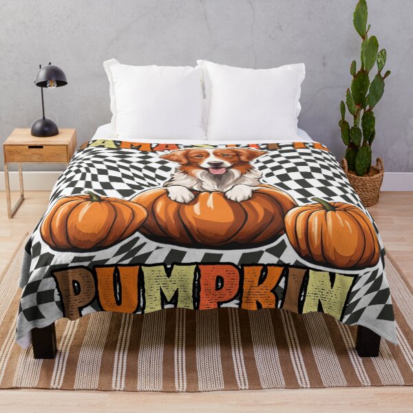 Item preview, "Mama's Little Pumpkin" - Nova Scotia Duck Tolling Retriever in Halloween Pumpkin with Checkered Background designed and sold by GoodyPaws.