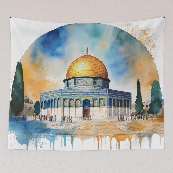 Item preview, Dome of the Rock Watercolour Illustration designed and sold by RaiyaTees.