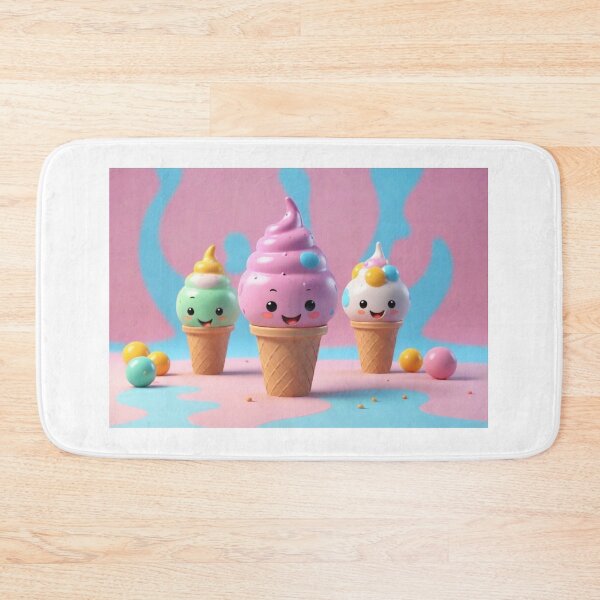 Item preview, ADORABLE PINK SQUISHY FUN COLORFUL ICE CREAM KAWAII designed and sold by Arts4U.