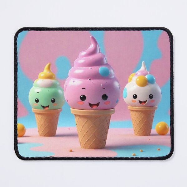 Item preview, ADORABLE PINK SQUISHY FUN COLORFUL ICE CREAM KAWAII designed and sold by Arts4U.