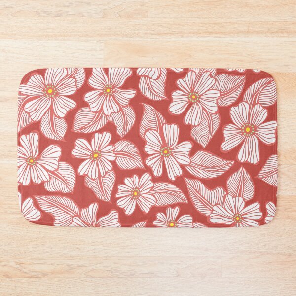 Item preview, Cherry Red Hand Drawn Flowers and Leaves Pattern designed and sold by schorrnuff.