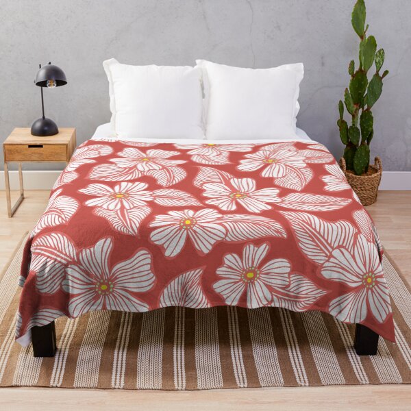 Item preview, Cherry Red Hand Drawn Flowers and Leaves Pattern designed and sold by schorrnuff.