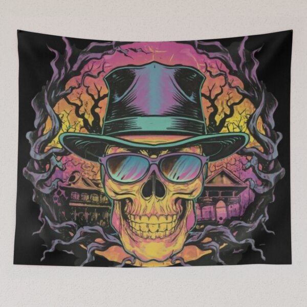 Item preview, Halloween color skull designed and sold by luna--design.