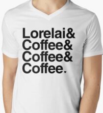 Lorelai & Coffee & Coffee & Coffee - black text Men's V-Neck T-Shirt